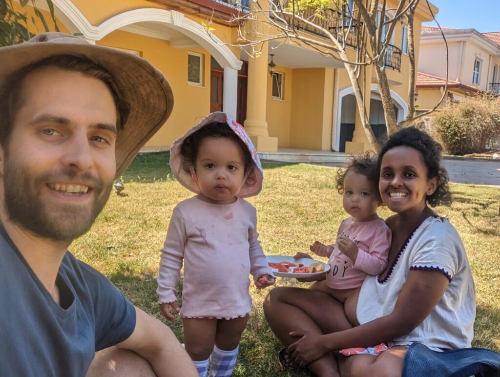 mixed race family in the CCD complex of Ethiopia