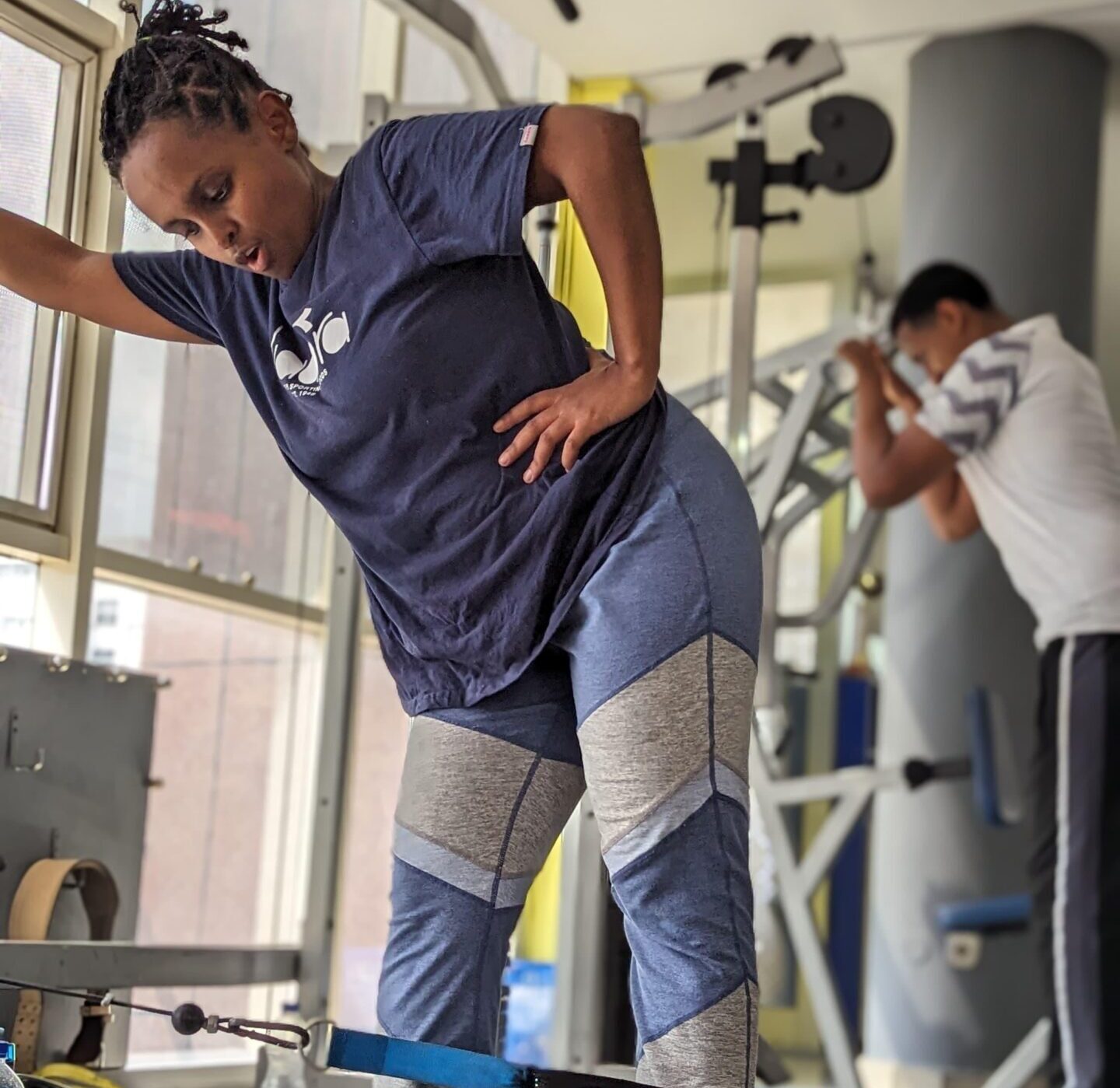Black woman at the gym