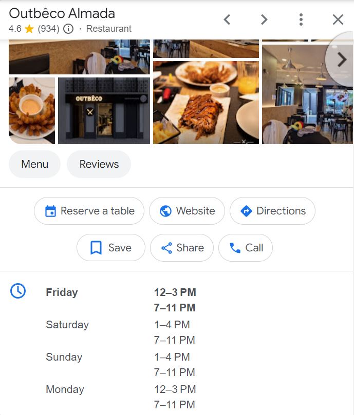 Portuguese restaurant hours