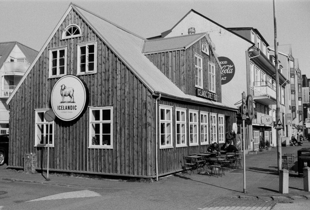 Wooden Icelandic Restaurant in black and white - European cuisine
