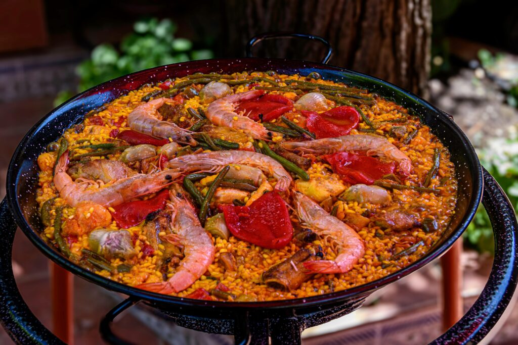 Spanish paella part of a blog post on European cuisine