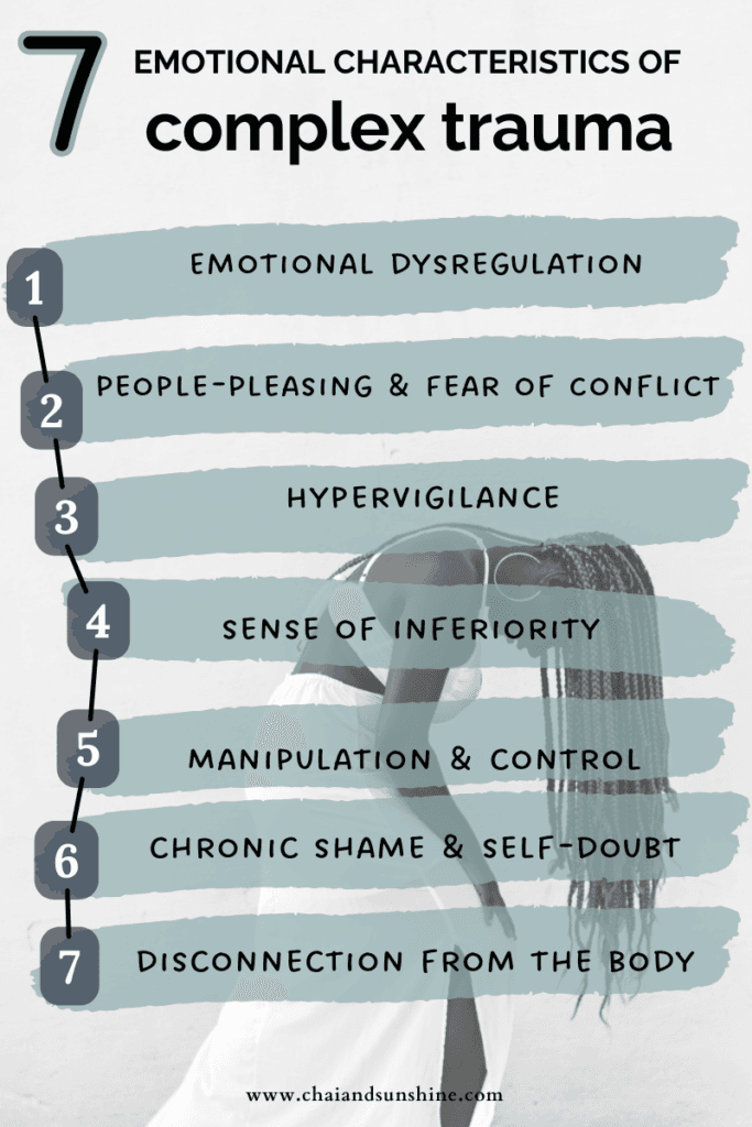 7 emotional characteristics of complex trauma